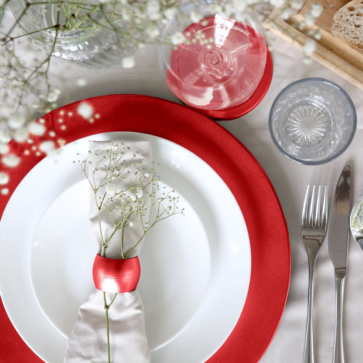 33cm Metallic Melamine Charger Plates - Pack of Six