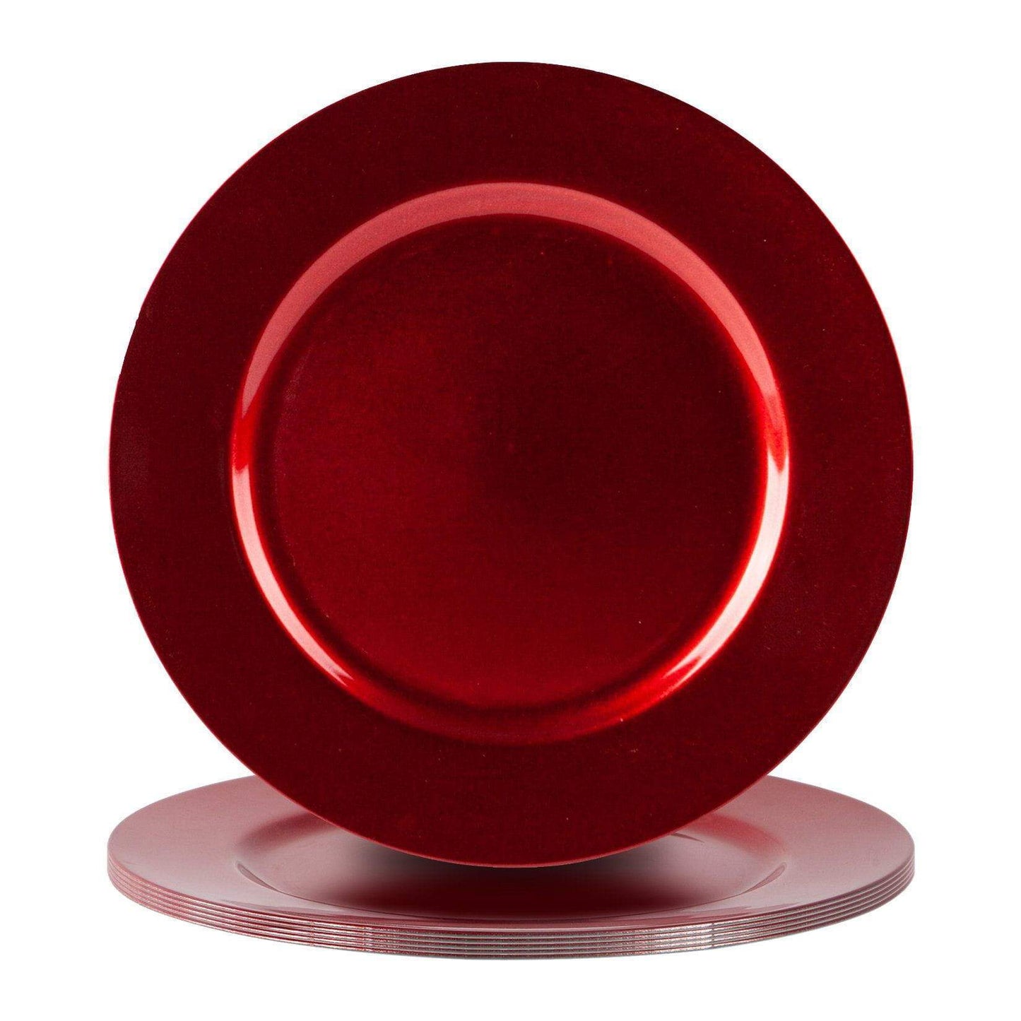 33cm Metallic Melamine Charger Plates - Pack of Six