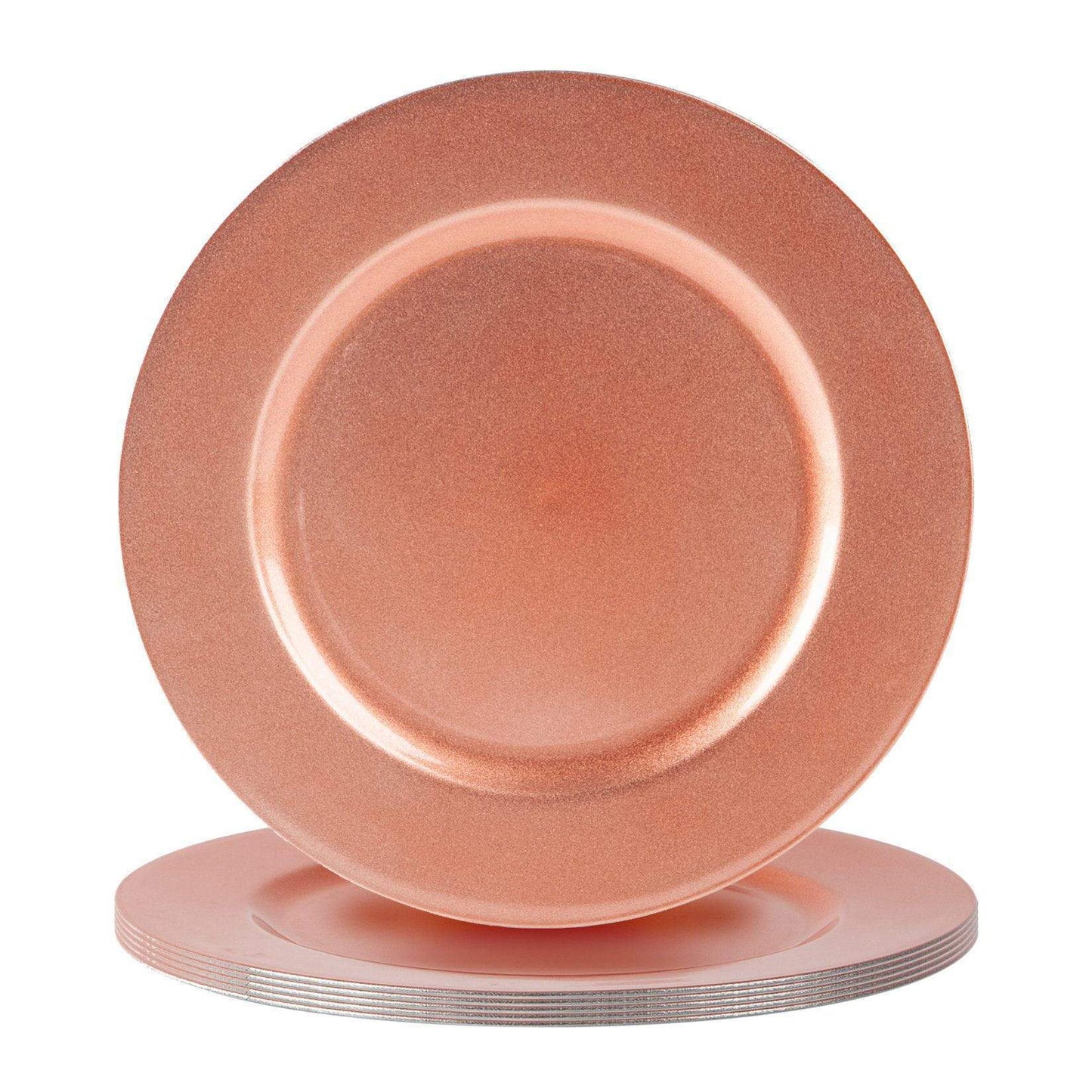 33cm Metallic Melamine Charger Plates - Pack of Six