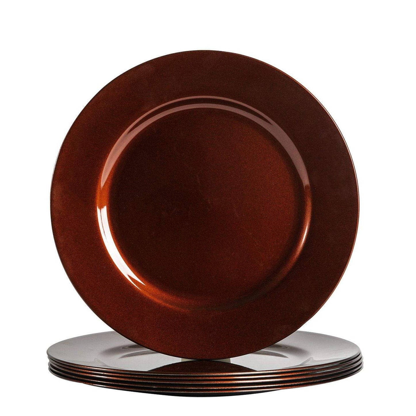 33cm Metallic Melamine Charger Plates - Pack of Six