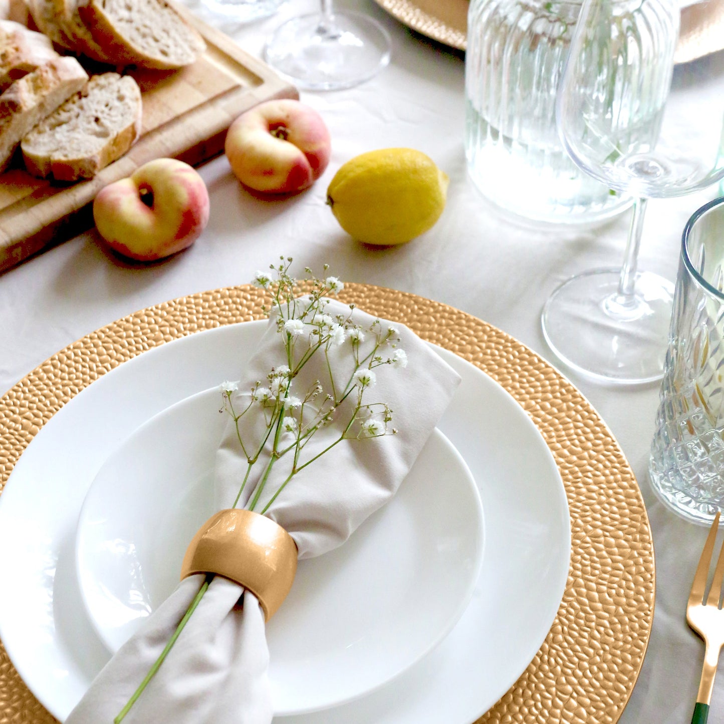Hammered Melamine Charger Plates - Pack of Six