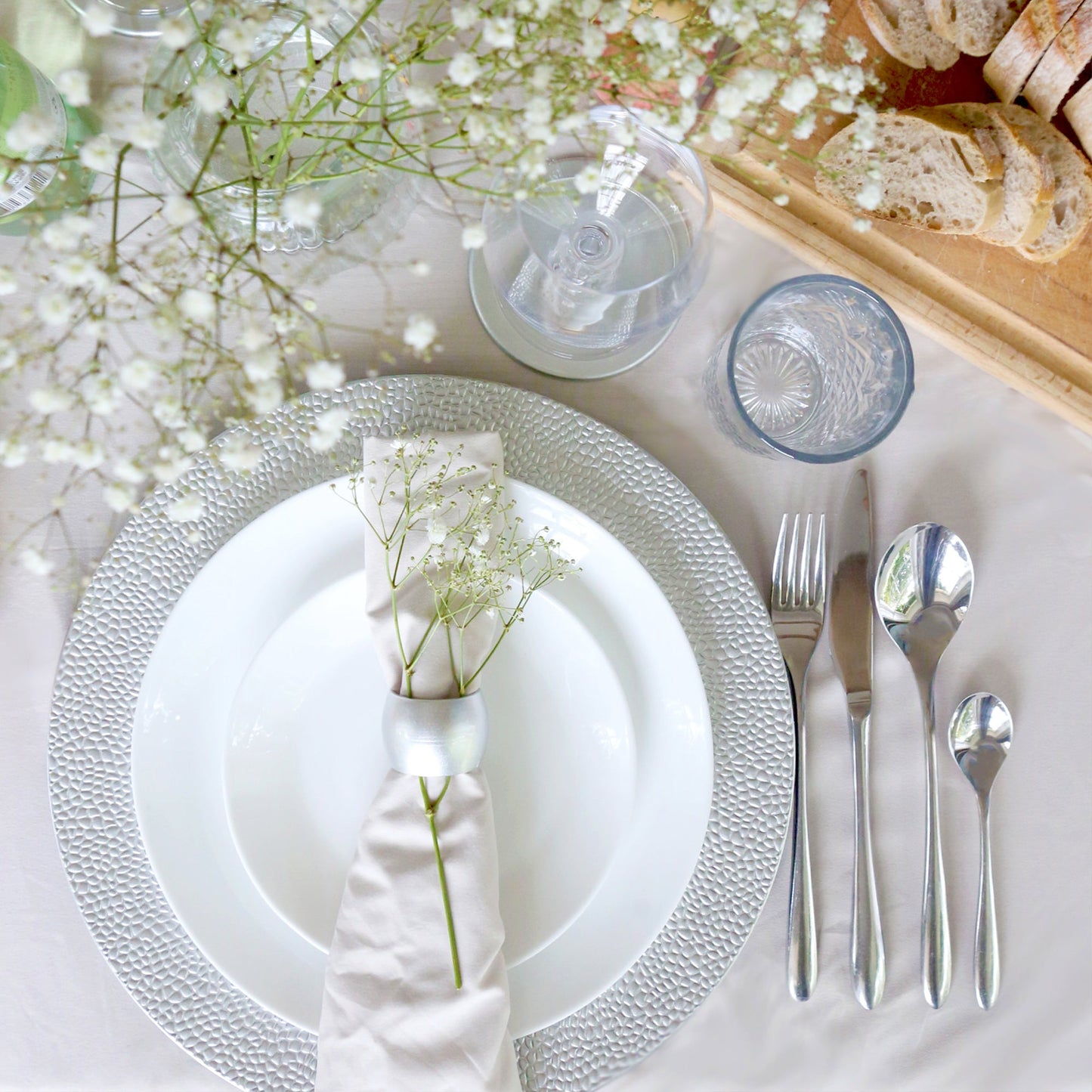 Hammered Melamine Charger Plates - Pack of Six