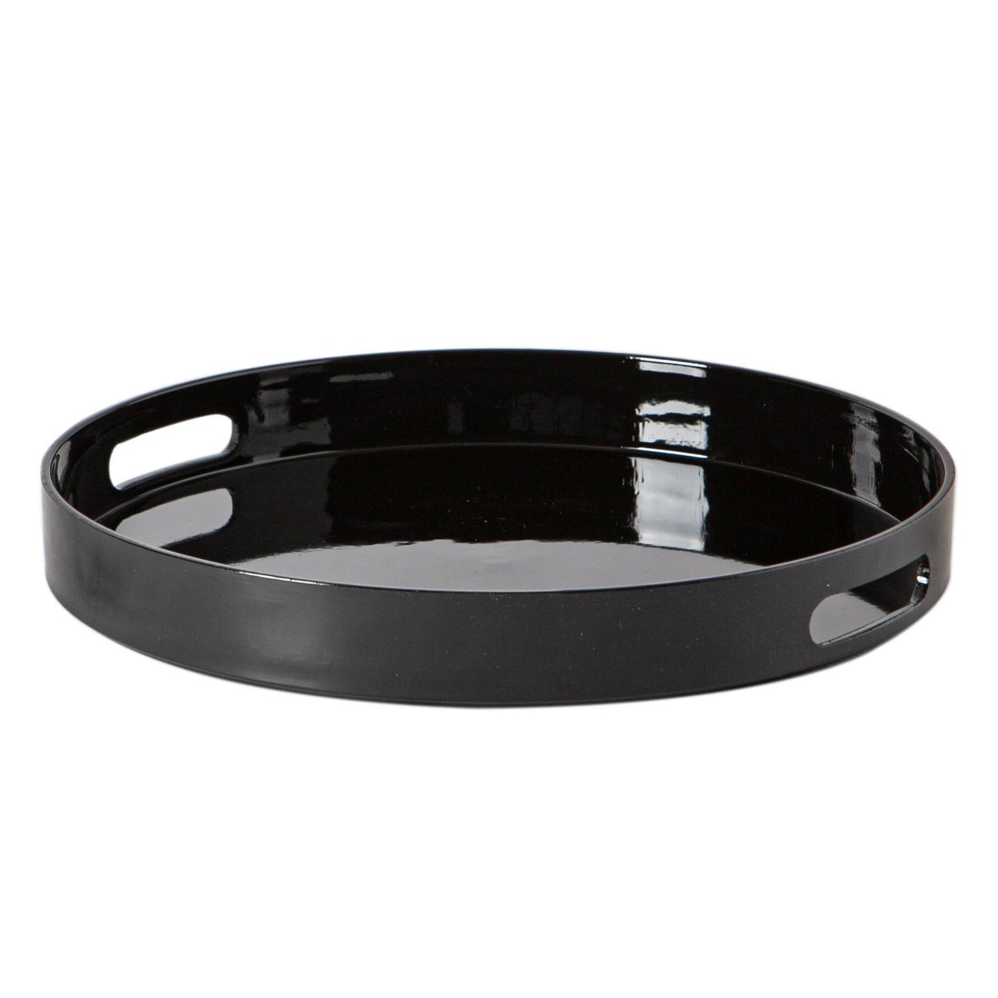 33cm Black Round Lacquer Tray