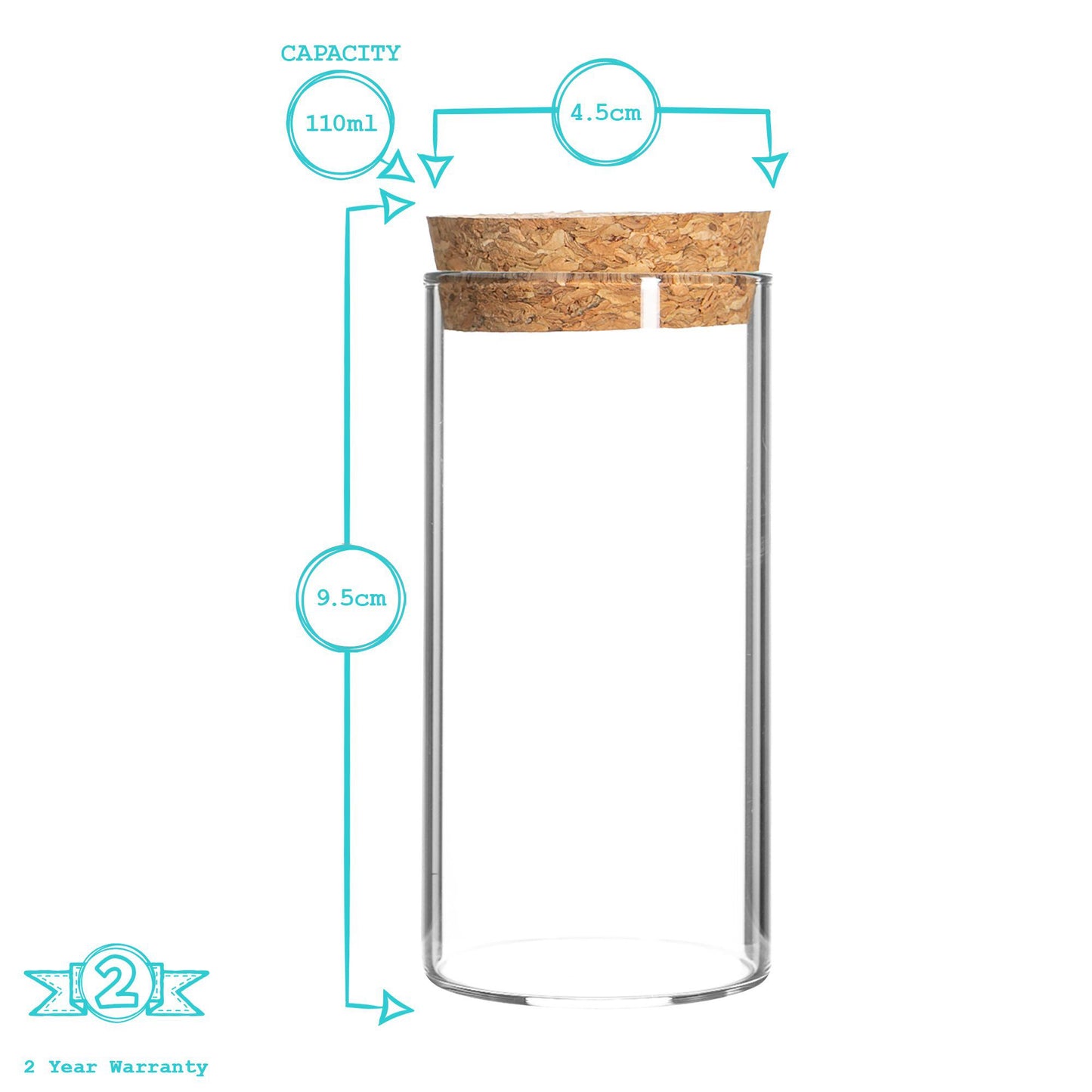 110ml Scandi Storage / Spice Jar with Cork Lid
