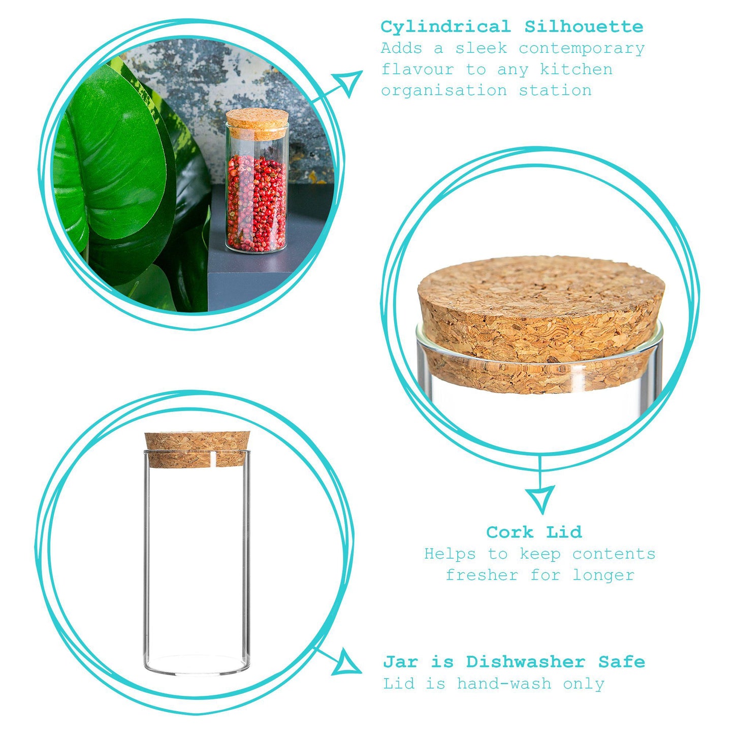 110ml Scandi Storage / Spice Jar with Cork Lid