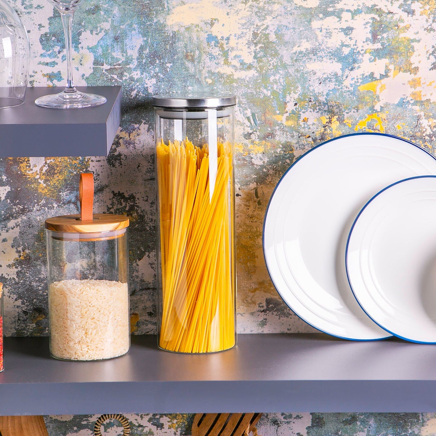 2L Scandi Storage Jar with Metallic Lid