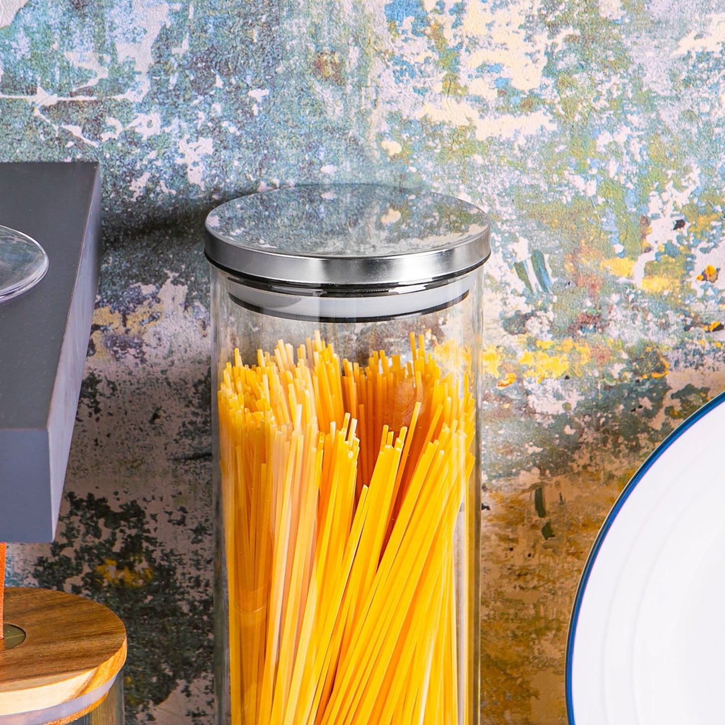 2L Scandi Storage Jar with Metallic Lid