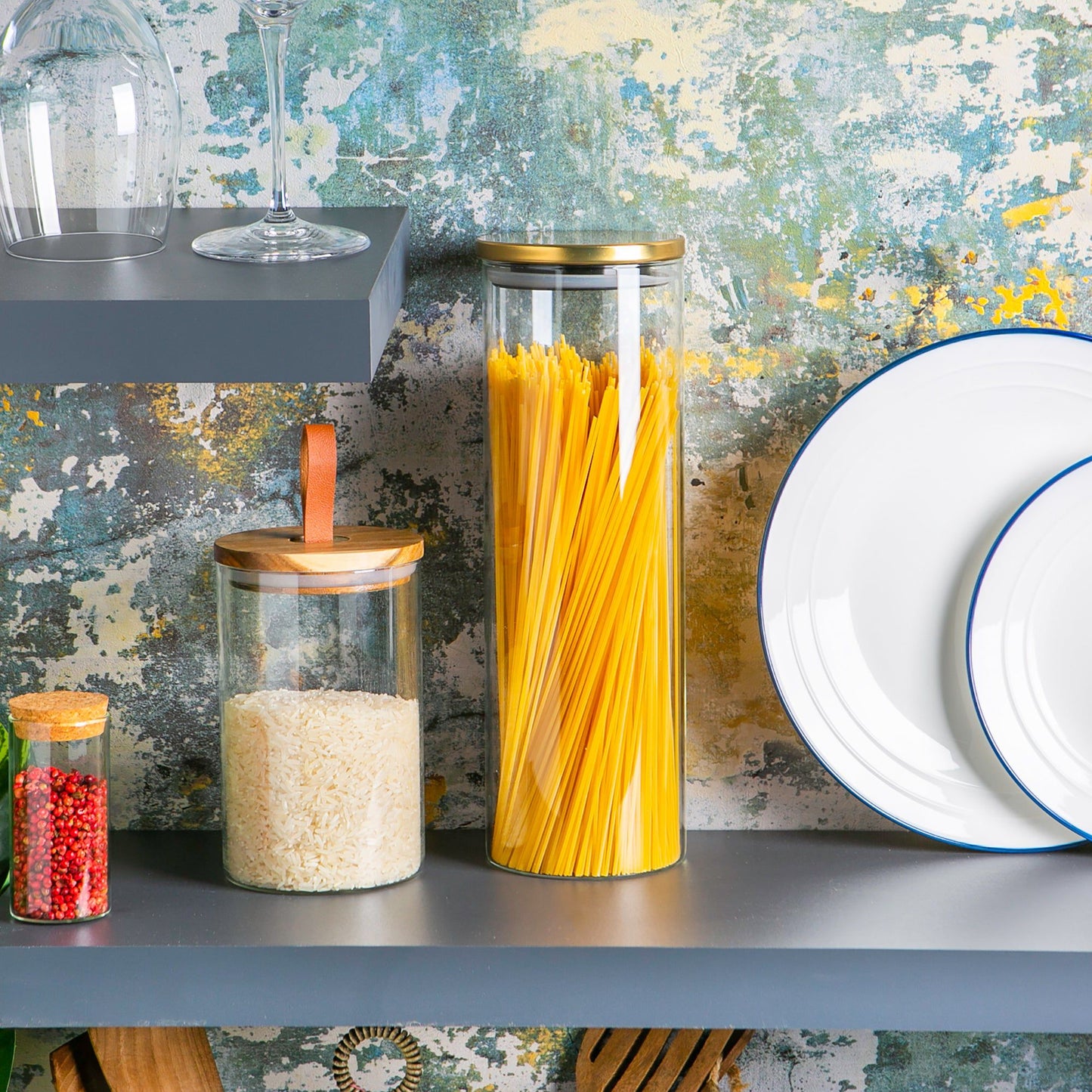 2L Scandi Storage Jar with Metallic Lid