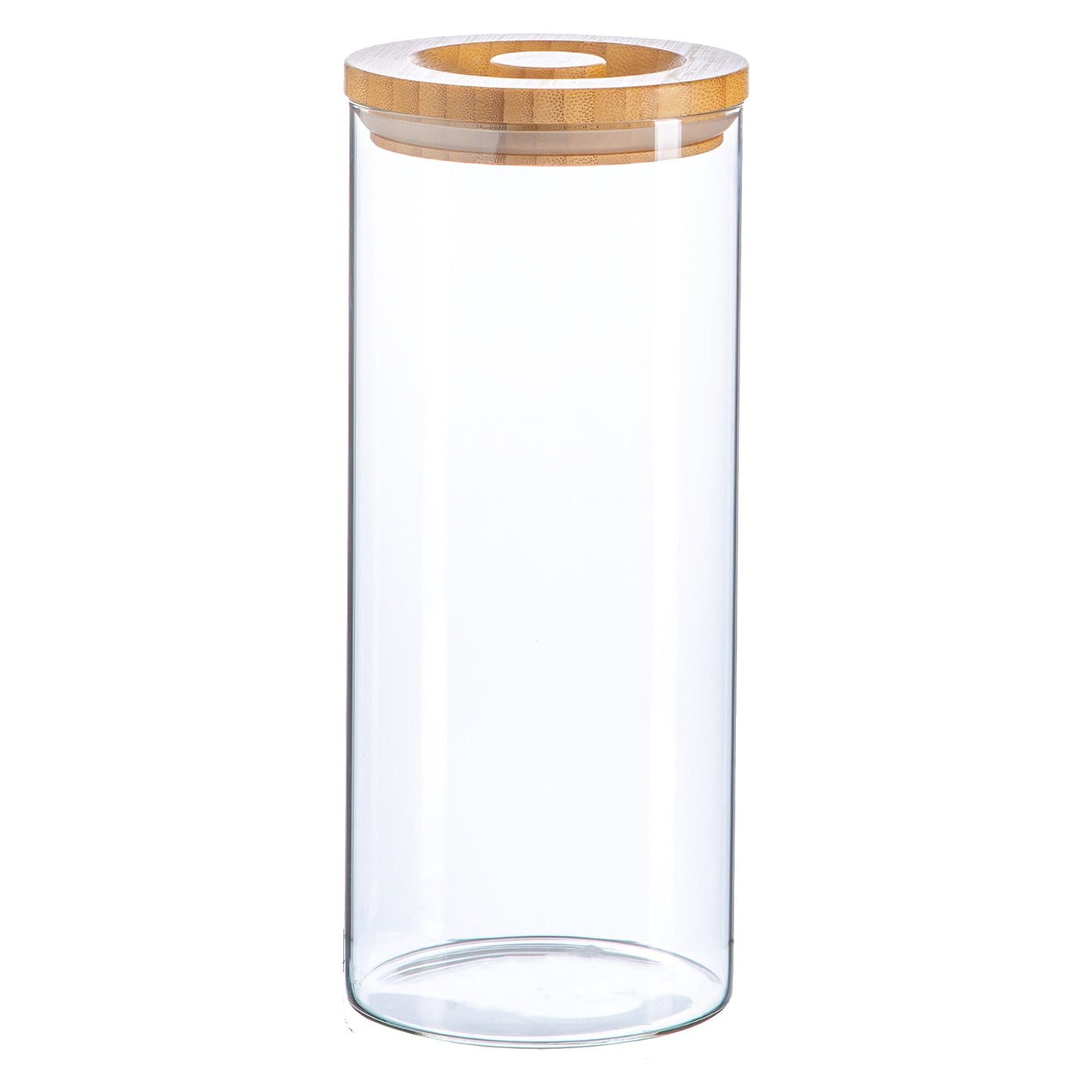 1.5L Scandi Storage Jar with Carved Wooden Lid