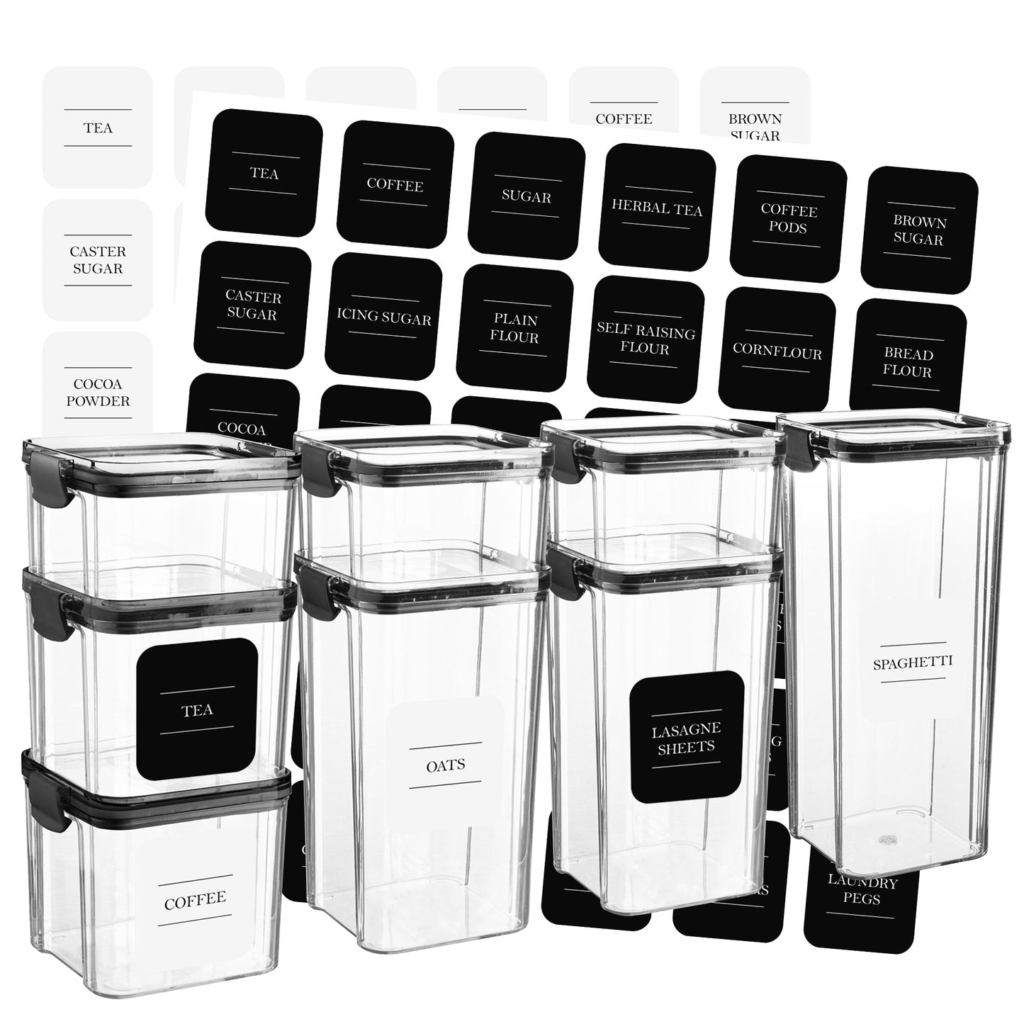 8pc Airtight Plastic Food Storage Containers Set
