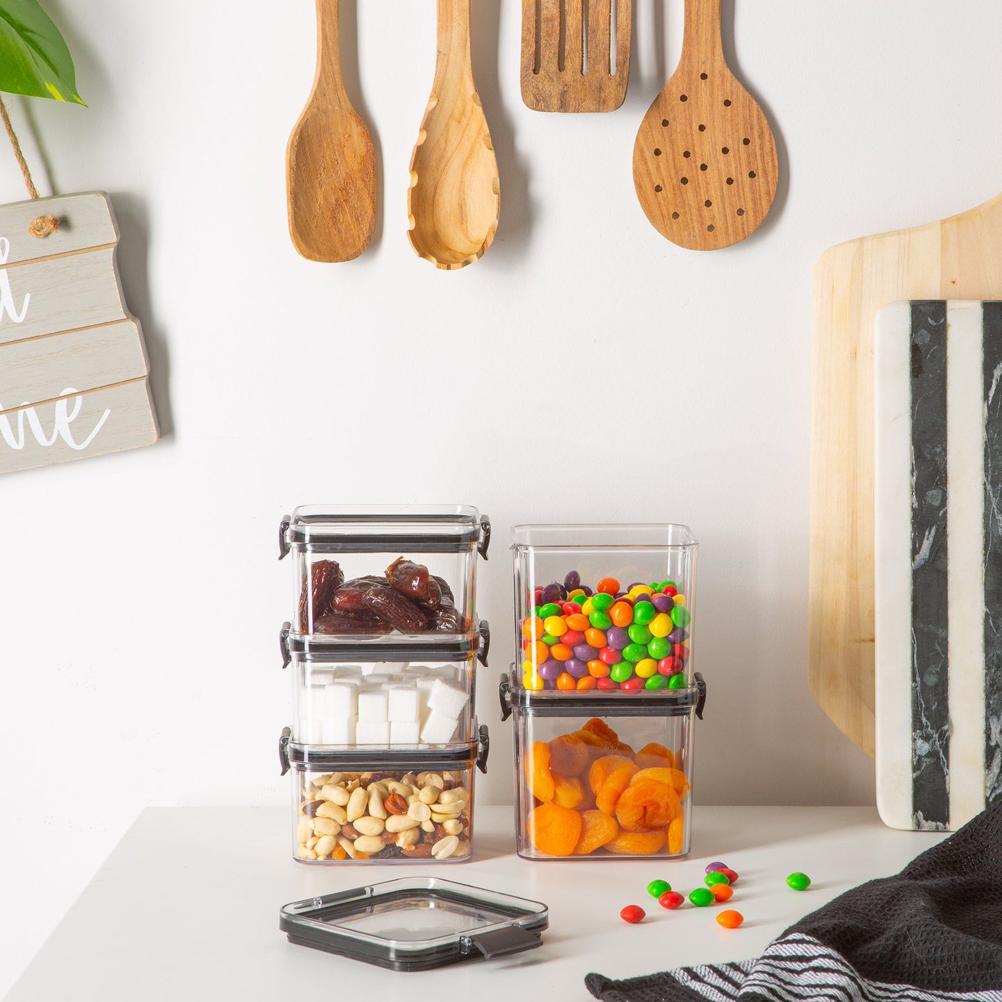 8pc Airtight Plastic Food Storage Containers Set