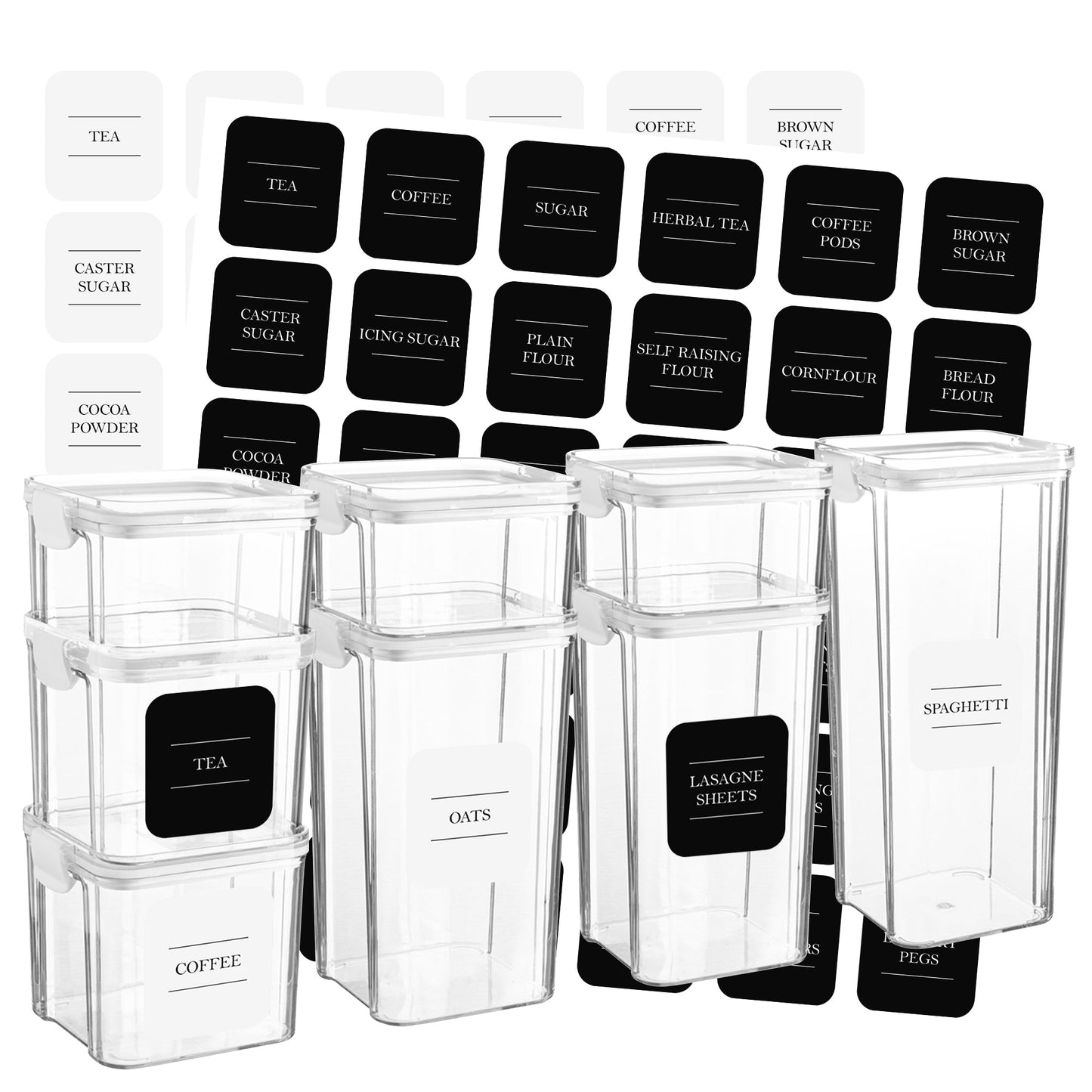 8pc Airtight Plastic Food Storage Containers Set