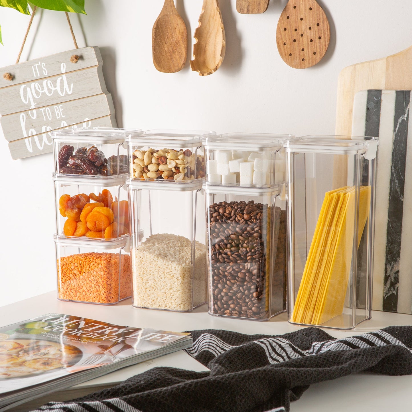 8pc Airtight Plastic Food Storage Containers Set