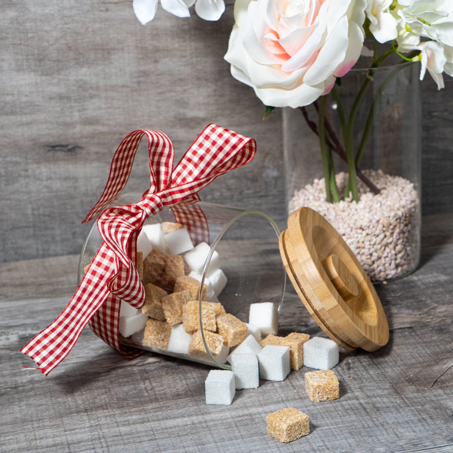 10cm Carved Wooden Scandi Storage Jar Lid