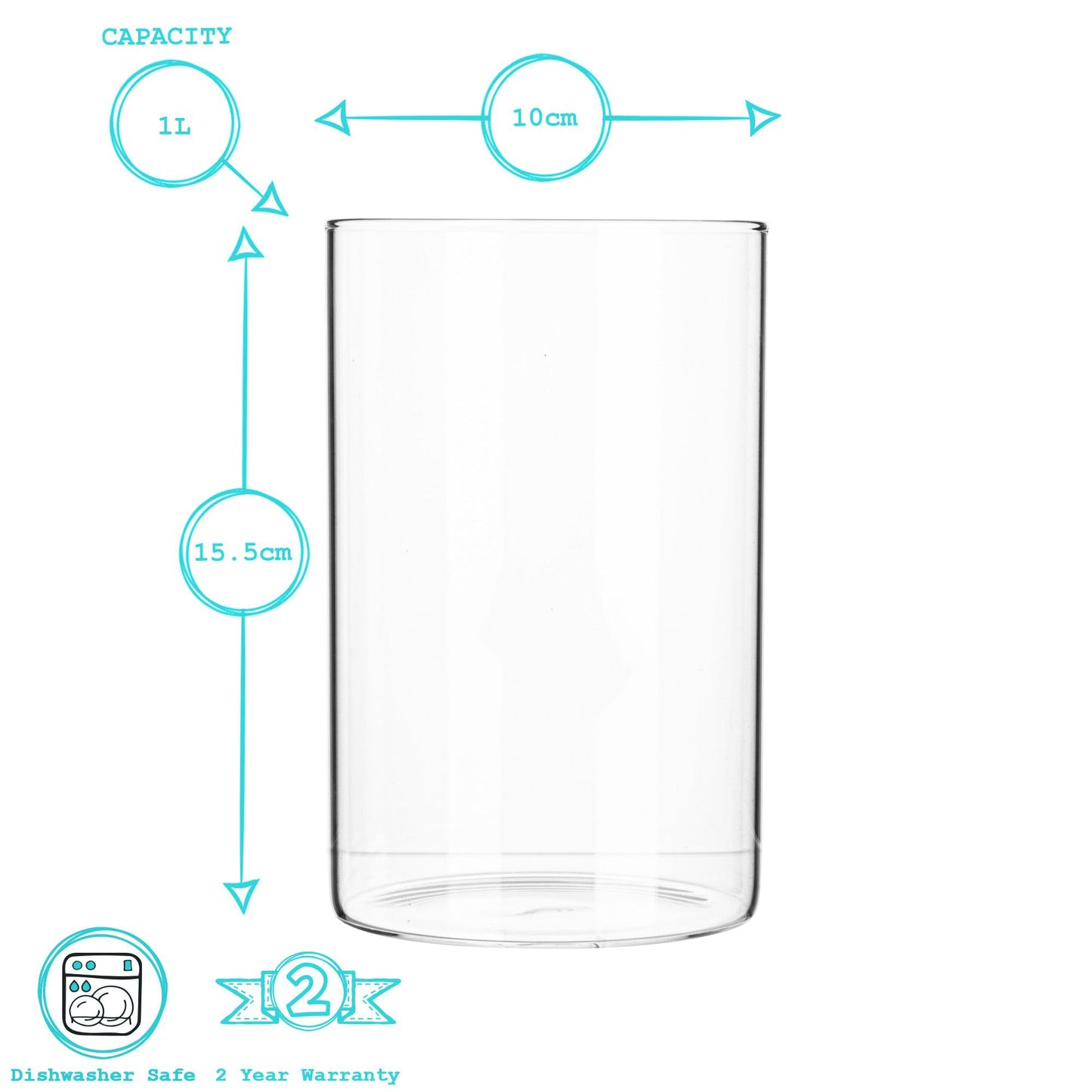 1L Scandi Storage Jar with Leather Loop Lid