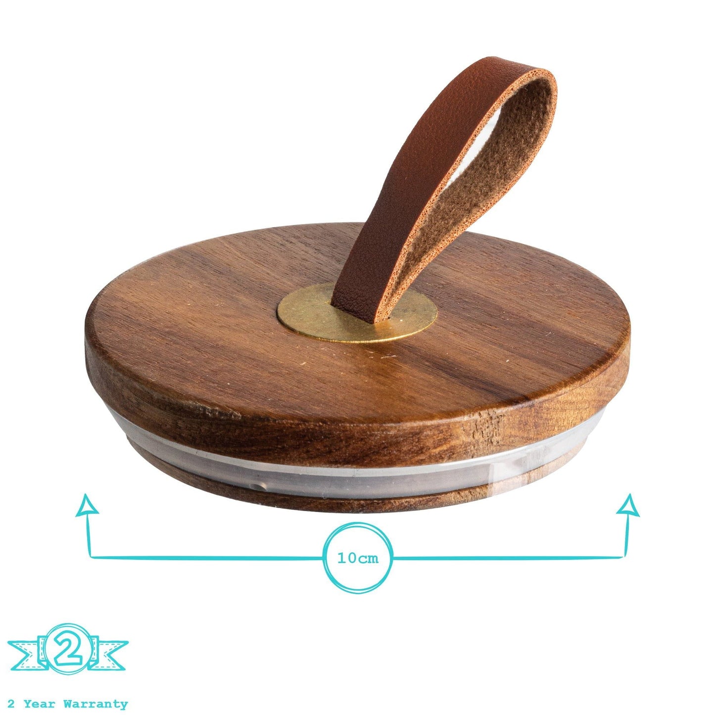 10cm Leather Loop Scandi Storage Jar Lid