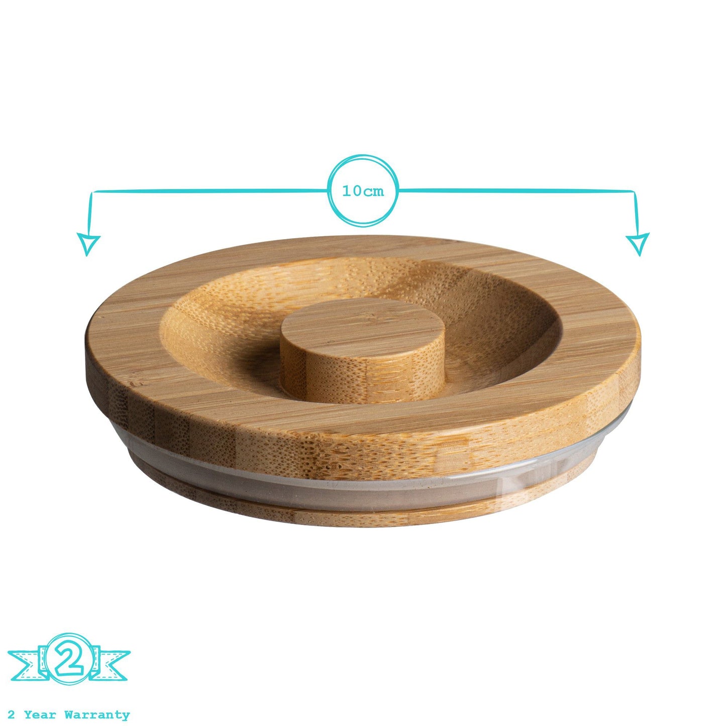 10cm Carved Wooden Scandi Storage Jar Lid