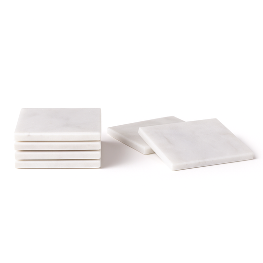 Square Marble Coasters - Pack of Six