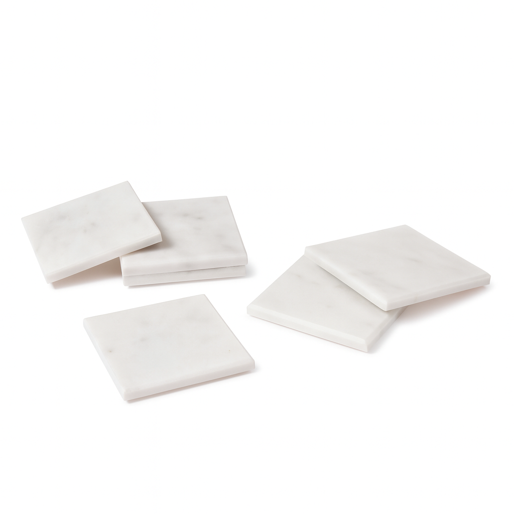 Square Marble Coasters - Pack of Six