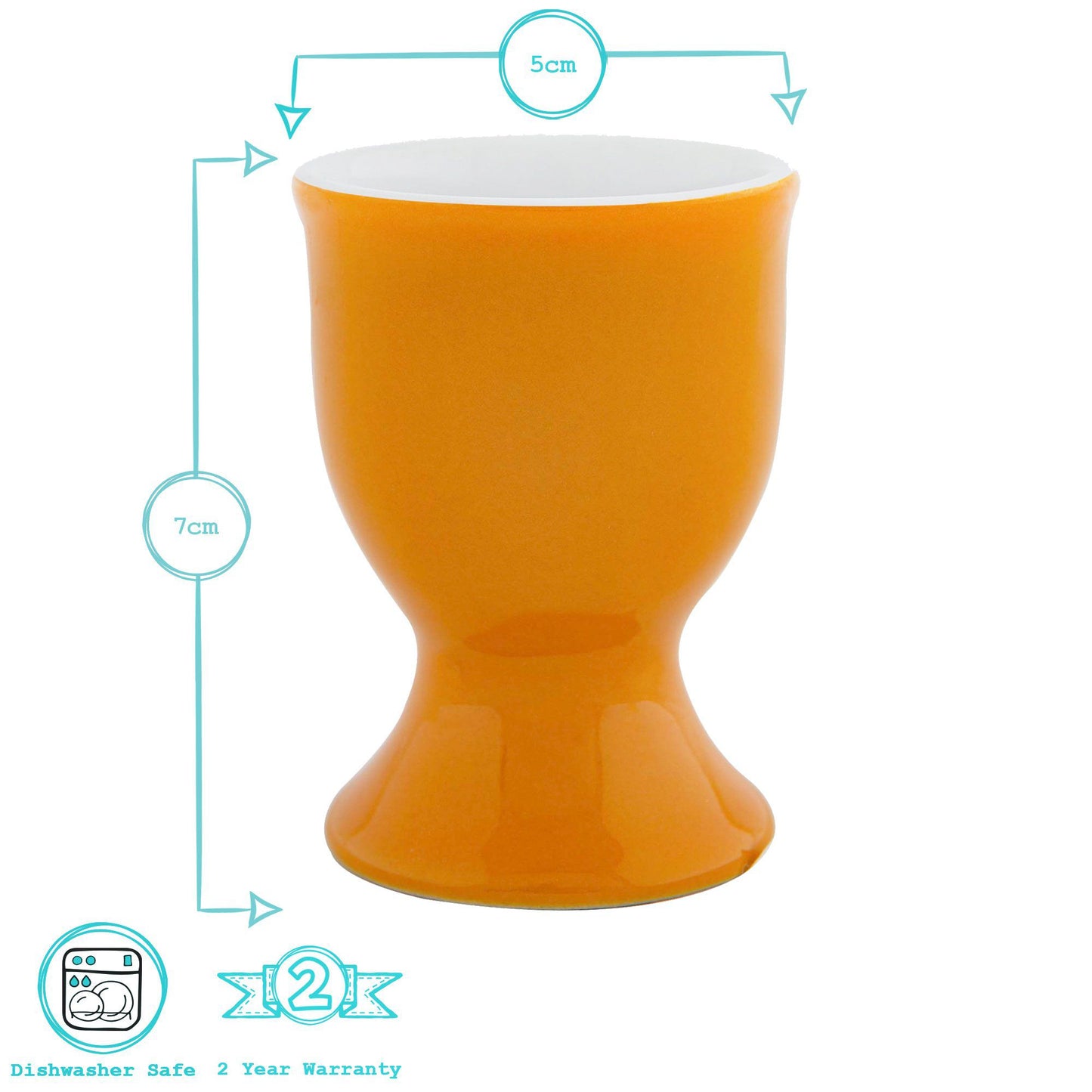 Coloured Stoneware Egg Cups - Pack of Six