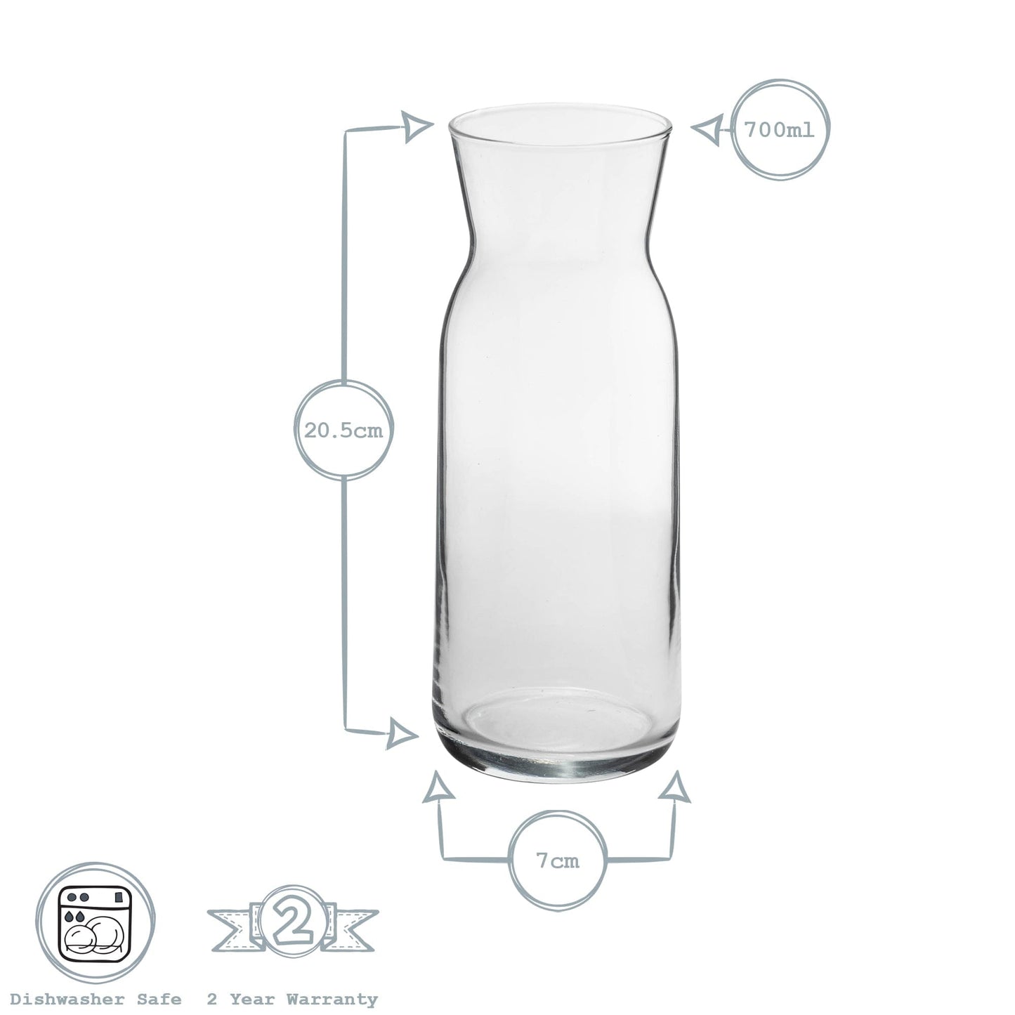 700ml Brocca Glass Carafe