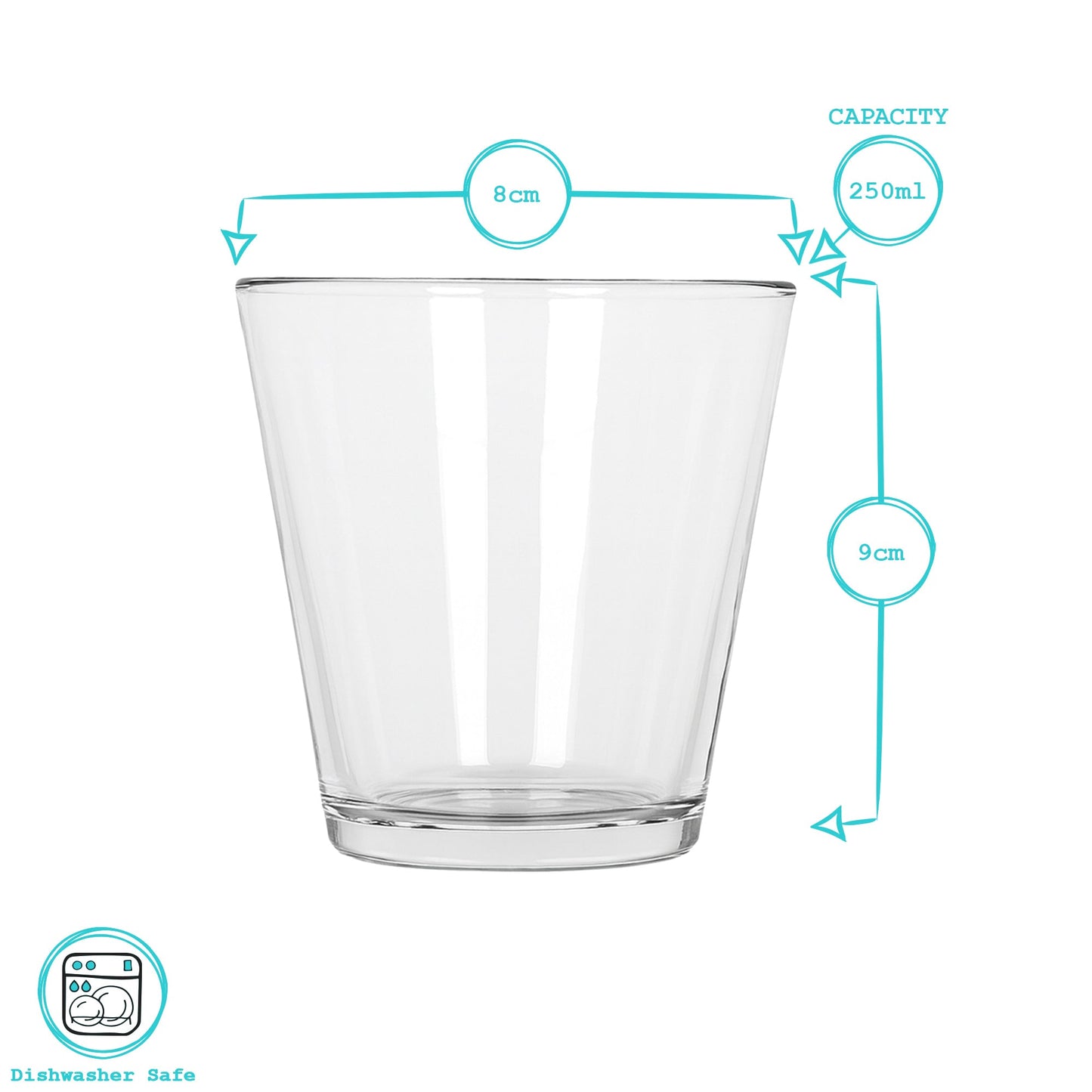 250ml Tumbler Glasses - Pack of 6
