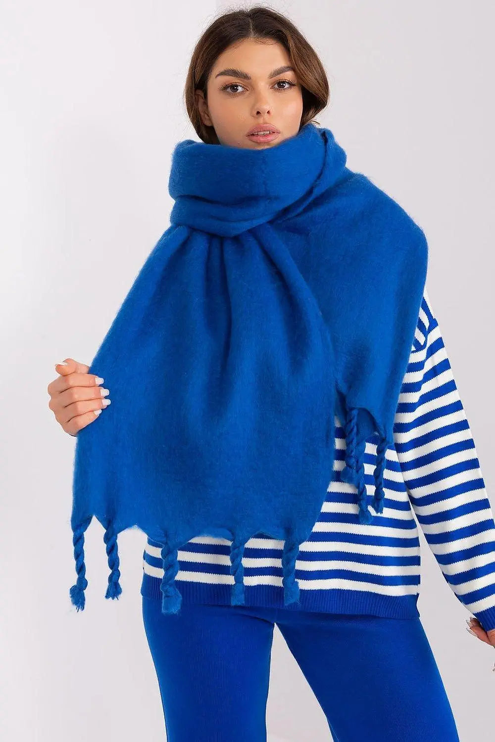 AT long, smooth-textured shawl