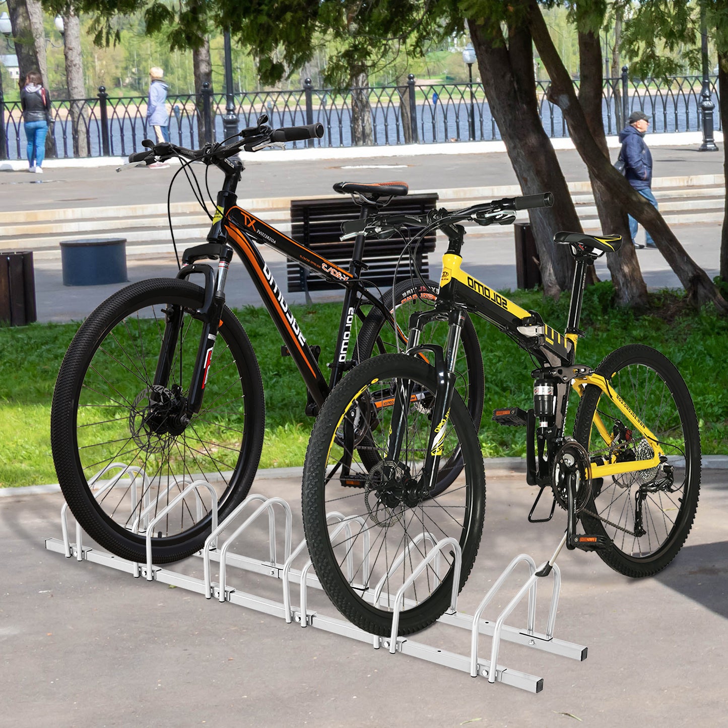 6-Bike Steel Bike Rack for Child BMX Road and Mountain Bikes-Black