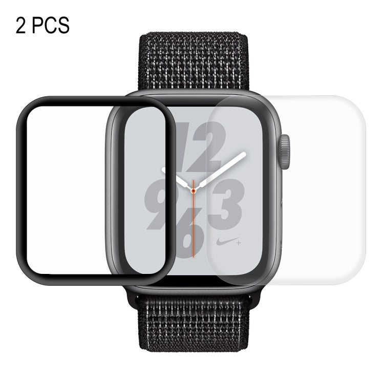 2 PCS ENKAY Hat-Prince 3D Full Screen PET + 3D Full Screen Electroplating PET Curved Heat Bending HD Screen Protector For Apple Watch Series 6 / 5 / 4 / Watch SE 44mm, For Apple Watch Series 6 / 5 / 4 / Watch SE 44mm