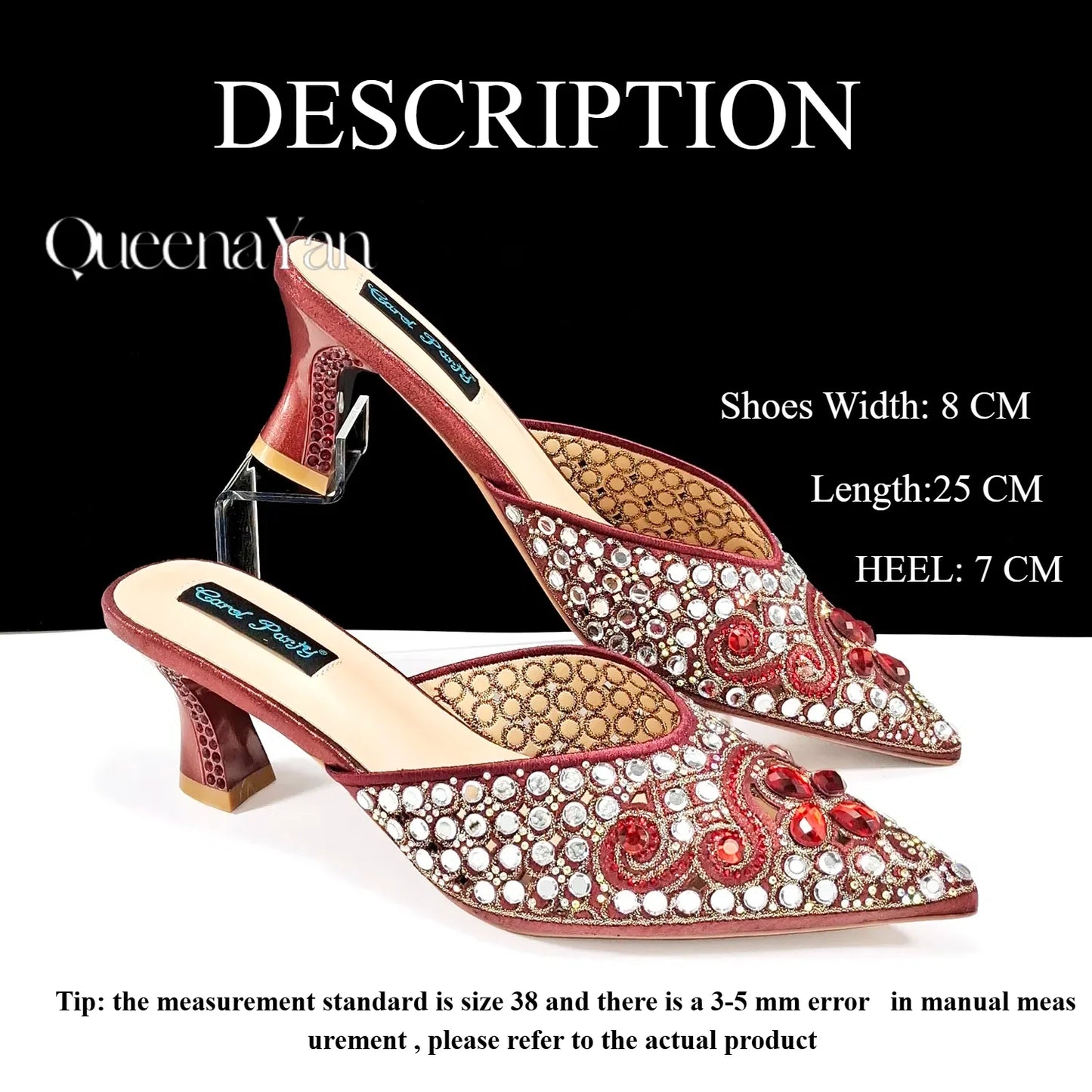 QUEENA YAN 2025 INS FANTATIC BLUE Rhinestone-encrusted Sex Ladies Shoes / MATCHING  SPARKING MINI BAG (SPECIAL COLLECTION)