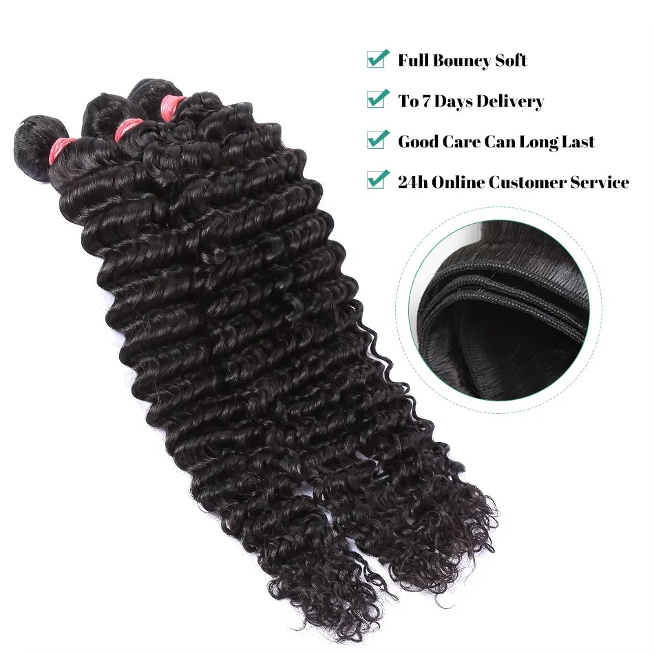 15A Burmese Curly Bundles Human Hair Deep Wave Raw 3 4 Bundle 100% Unprocessed Double Extensions Weave