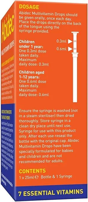 Abidec Multivitamin Drops for Babies & Children - 25ml