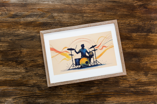 Abstract Drum Player Wall Art