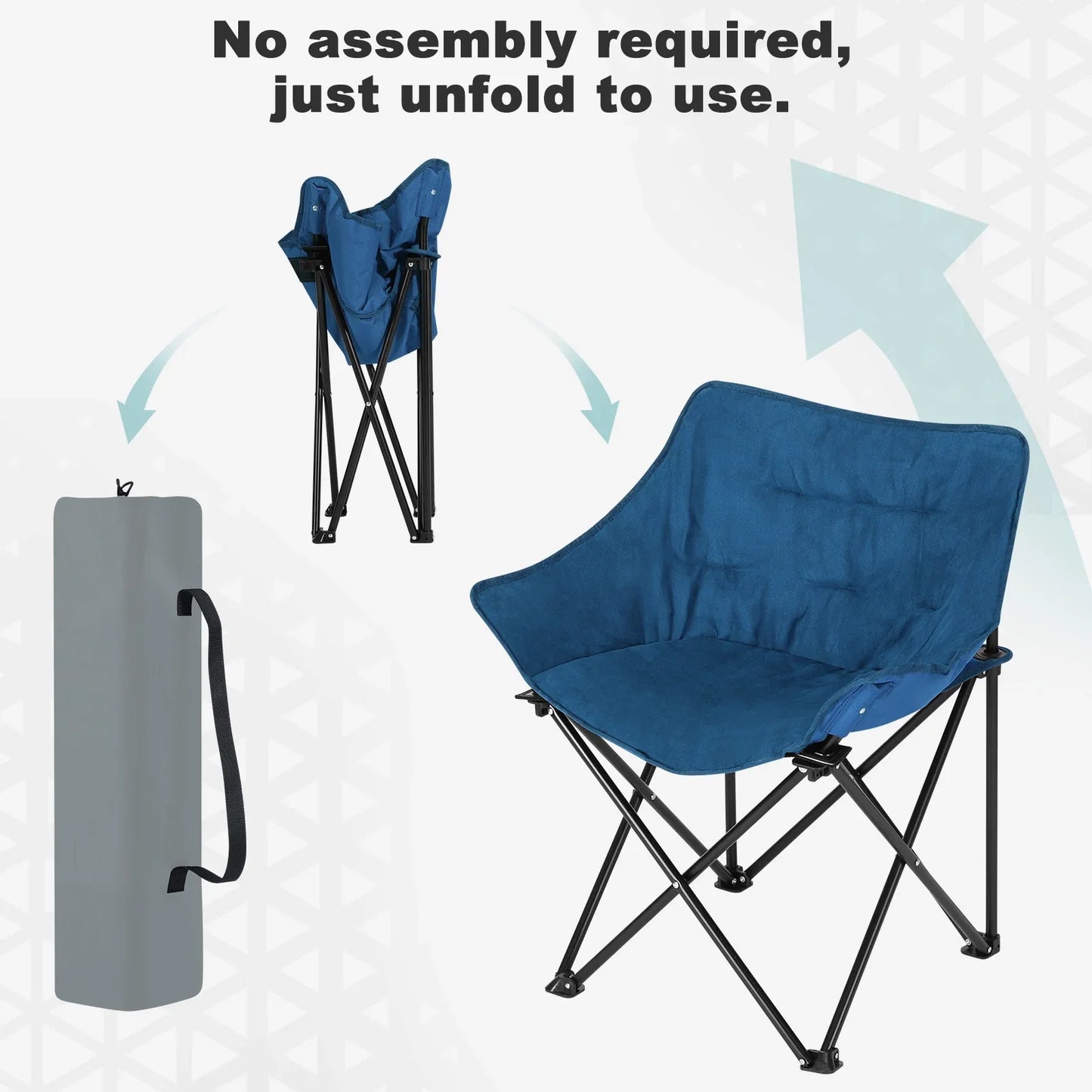 1PC Foldable Camping Lightweight Portable Fishing Chair Folding Armchair with Padded Seat Carry Bag  for Outdoor Beach Picnic