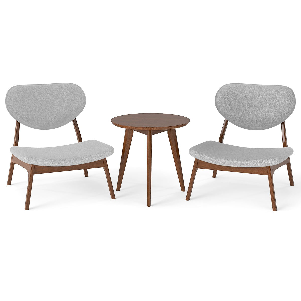 Accent Chairs Set of 2 with Side Table for Bedroom Waiting Room-Beige
