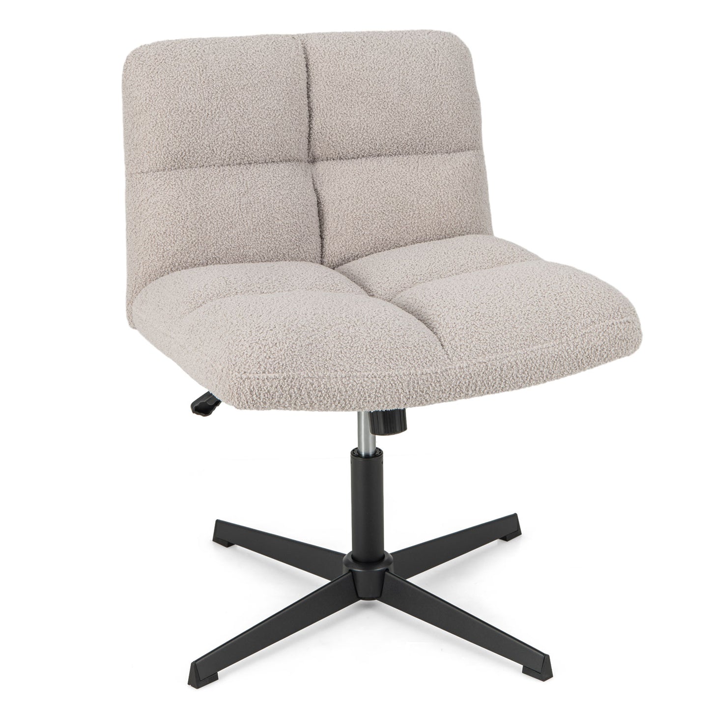 Adjustable Armless Office Chair with Imitation Lamb Fleece-Brown
