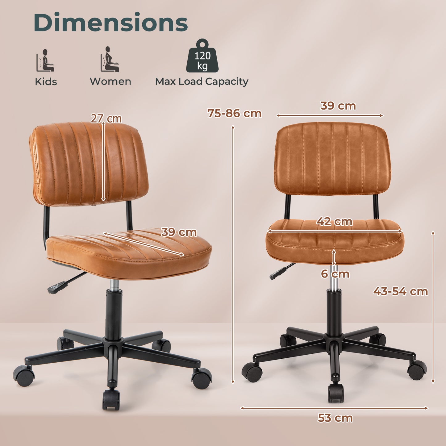 Adjustable Ergonomic Leisure Chair with PU Leather-Black