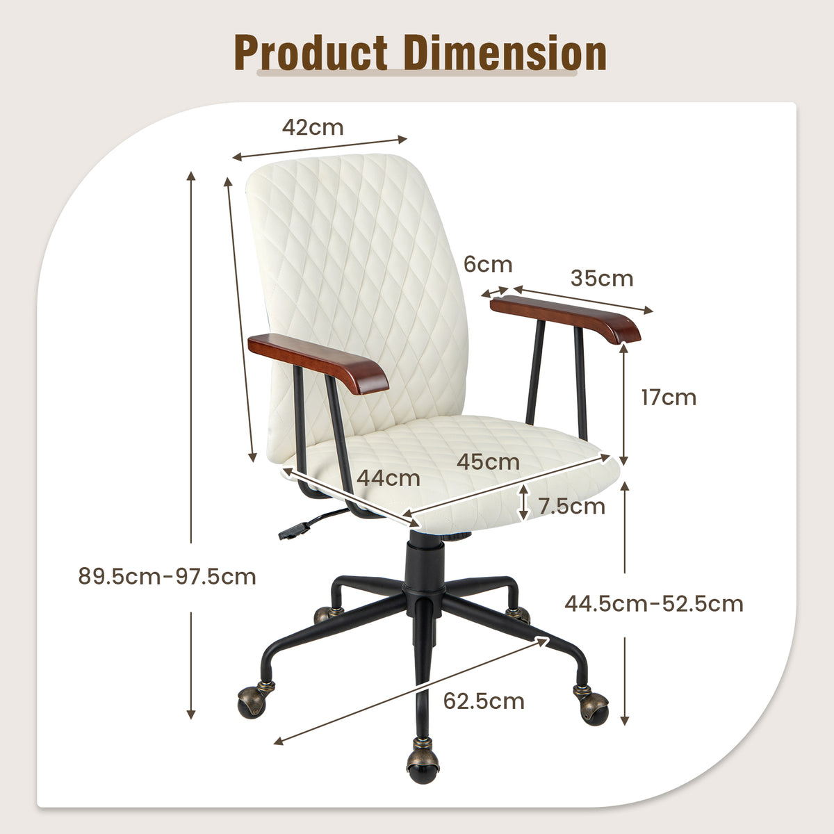 Adjustable Velvet Rocking Leisure Chair with Padded Seat and Rubber Wood Armrests-Orange