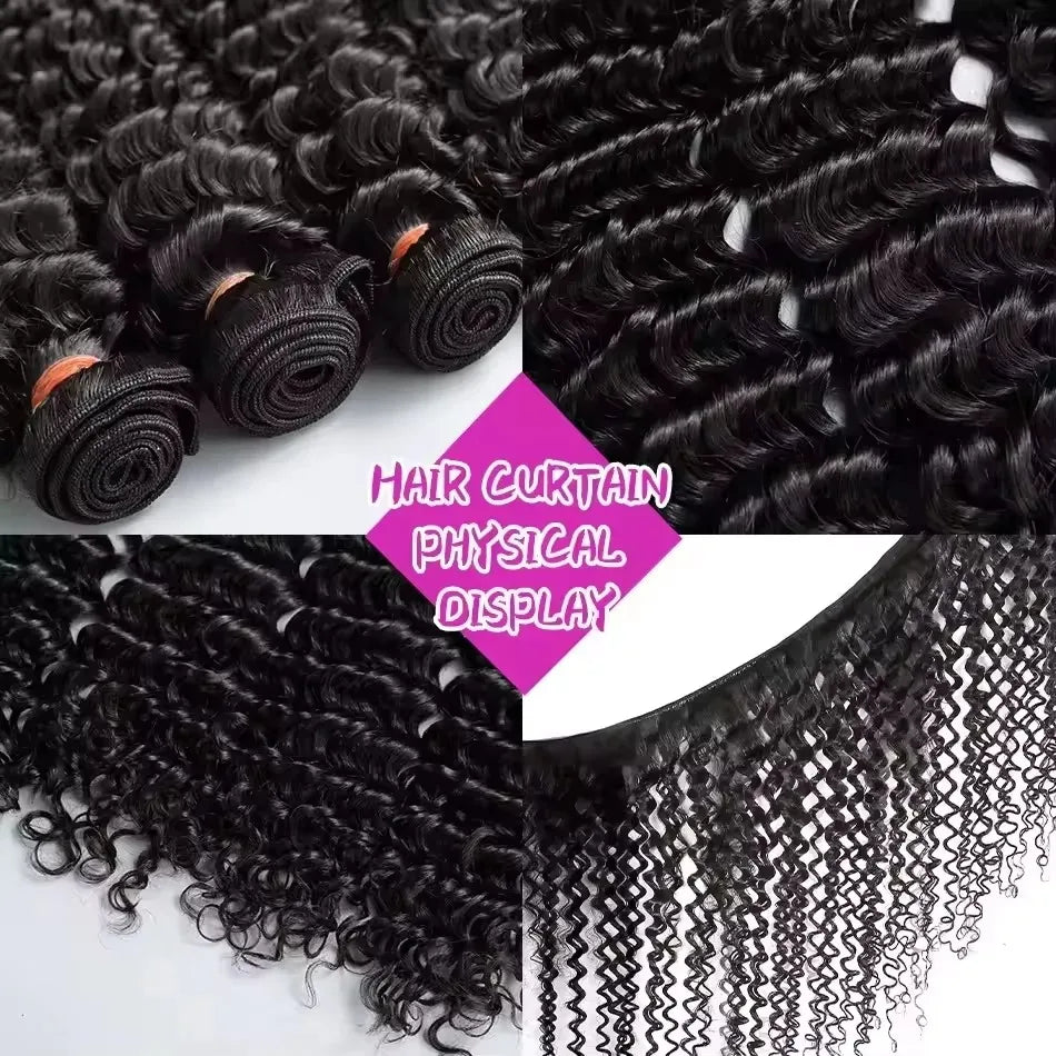 15A Burmese Curly Bundles Human Hair Deep Wave Raw 3 4 Bundle 100% Unprocessed Double Extensions Weave