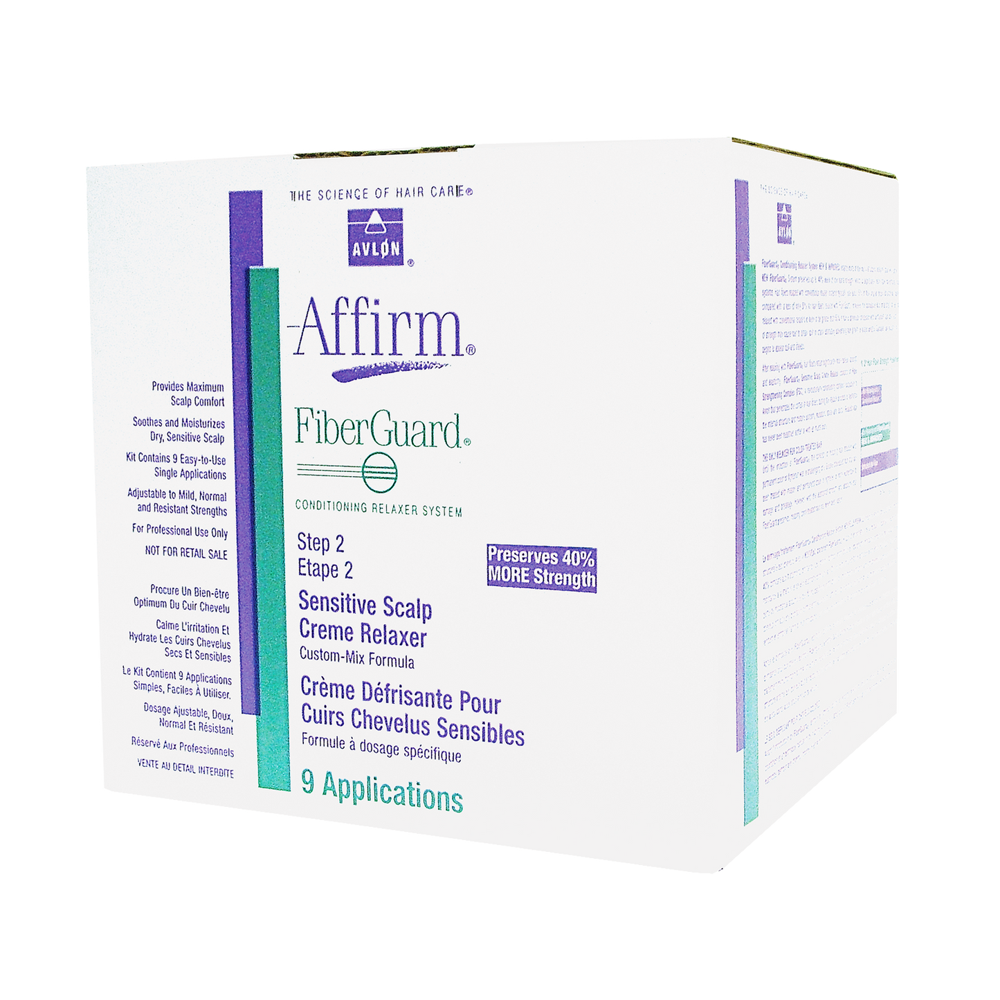 Affirm Fiberguard Sensitive Scalp Crème Relaxer 9 Applications - Gentle Straightening for Strong, Healthy Hair
