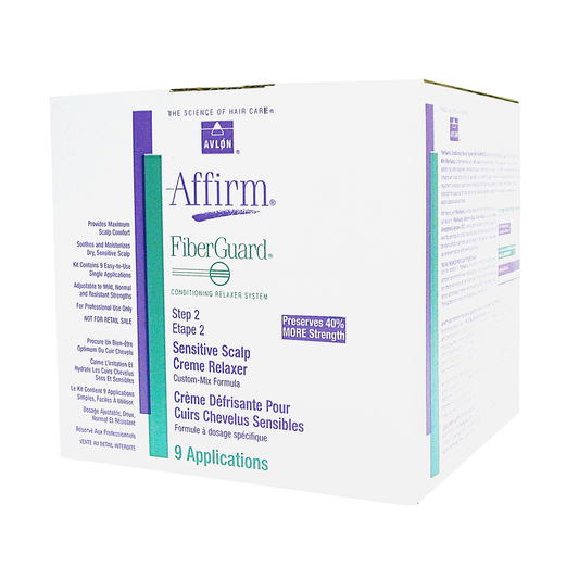 Affirm Fiberguard Sensitive Scalp Crème Relaxer 9 Applications - Gentle Straightening for Strong, Healthy Hair