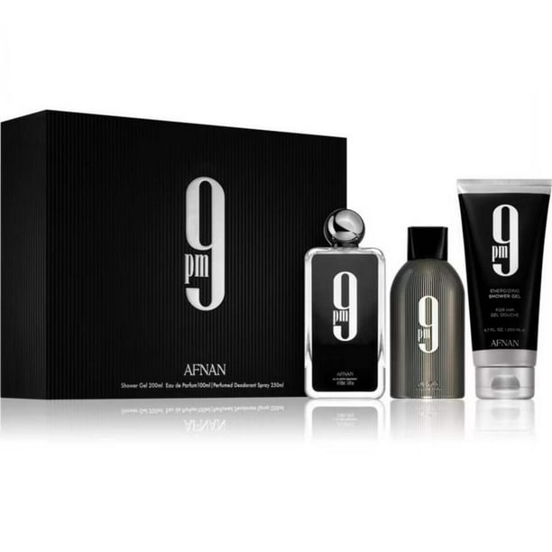 Afnan Perfumes 9PM Gift Set 100ml EDP + 150ml Shower Gel + 150ml Deodorant Spray