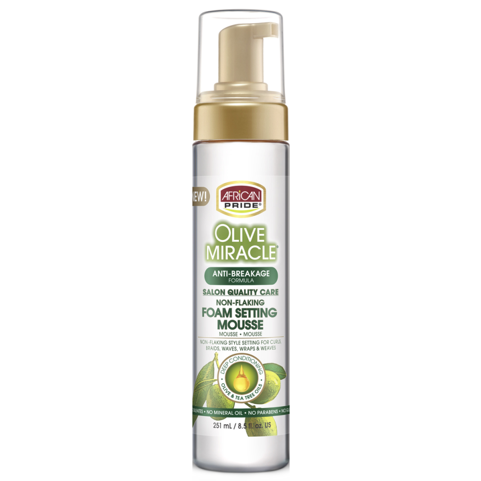 African Pride Olive Miracle Foam Setting Mousse 8.5oz
