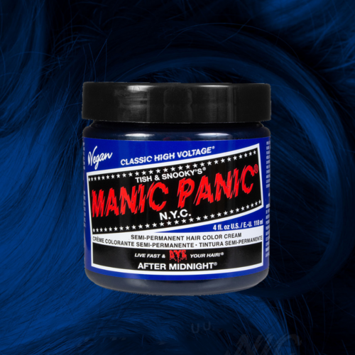 Manic Panic Semi-Permanent Hair Color Cream After Midnight | Vibrant & Vegan Deep Blue 118ml