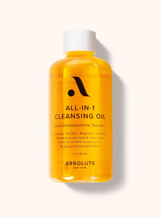 Absolute New York All-in-1 Cleansing Oil with Tangerine Extract - Effortless Makeup Remover & Deep Facial Cleanser for All Skin Types - 200ml/6.76 oz