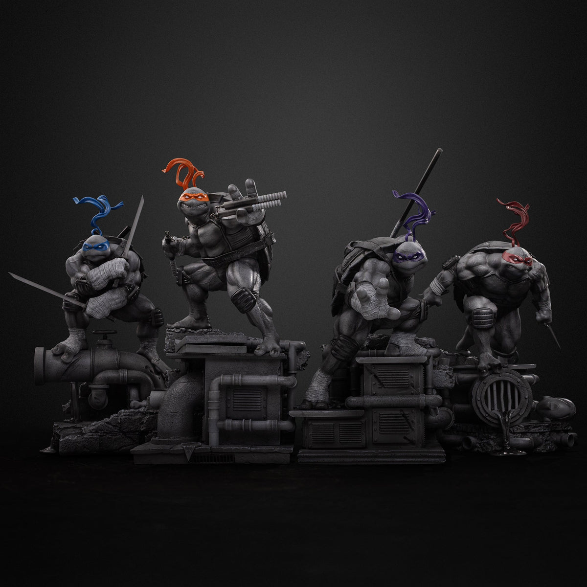 Statue Michelangelo (Black and White Variant) - Teenage Mutant Ninja Turtles - BDS Art Scale 1/10 - Iron Studios
