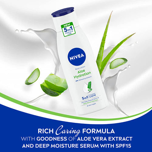Nivea Aloe & Hydration Body Lotion - 48H Soothing Moisture for All Skin Types 400ml/13.53oz