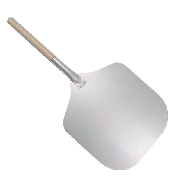 12" Aluminium Pizza Peel with Wooden Handle - Overall Length 25 Inches