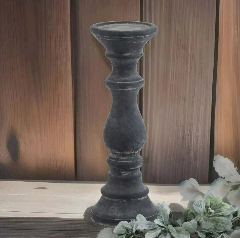 Amalfi Medium Grey Column Candle Holder