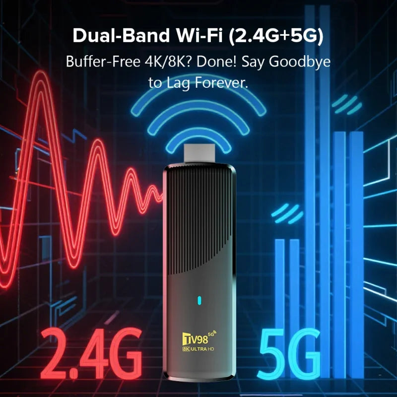 Smart TV Stick Android 14 8K WiFi 6 Bluetooth Fire 8GB RAM Streaming IP TV